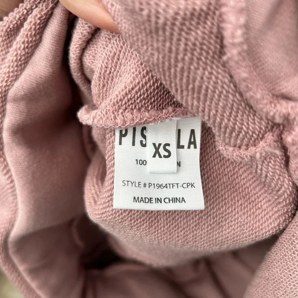 Pistola Clarisse French Terry Shoulder Pleat Jumpsuit in Cameo Pink, size XS - Picture 13 of 14